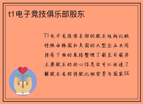 t1电子竞技俱乐部股东